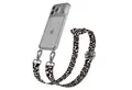 Produktbild: EAZY CASE Handykette Silikonhülle mit Kette für Apple iPhone 17 Pro Max 6,9 Zoll, Kettenhülle abnehmbare Kordel Slim Clear-Cover Leo-Style Schwarz Beige