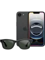 Produktbild: iPhone 16e 128 GB Schwarz + Ray-Ban Meta Wayfarer Matte Black Transitions G15 Green