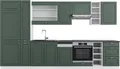 Produktbild: Küchenzeile Vicco Fame-Line Grün-Gold Landhaus/Weiß 355 cm , AP Anthrazit, Model 49296