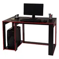 Produktbild: Mendler Schreibtisch HWC-J26, Computertisch Bürotisch, 120x60x76cm - schwarz-rot