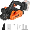 Produktbild: VEVOR Akku-Hobel 20V Handhobel 82mm Breite Hobelmaschine 2mm Hobeltiefe Elektrohobel 16500U/min Einhandhobel mit HSS-Klingen und doppeltem Staubauslasssystem Hobekl Handhobelmaschine
