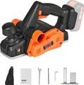 Produktbild: VEVOR Akku-Hobel 20V Handhobel 82mm Breite Hobelmaschine 2mm Hobeltiefe Elektrohobel 16500U/min Einhandhobel mit HSS-Klingen und doppeltem Staubauslasssystem Hobekl Handhobelmaschine