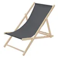 Produktbild: Liegestuhl Strandliege Sonnenliege Gartenliege Klappstuhl Liege Holz Anthrazit