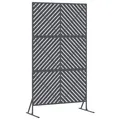 Produktbild: vidaXL Sichtschutz Anthrazit 100 x 50 x 180 cm Stahl, Moderner Sichtschutz für Garten und Terrasse, Outdoor Raumteiler, rechteckiges Stahlpaneel