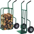 Produktbild: Toolland Brennholzwagen für Kaminholz, grüner Holzwagen mit Luftreifen, Stahlrahmen, max. 250 kg