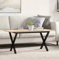 Produktbild: vidaXL Couchtisch X-Gestell 90x40x45cm Massivholz Kiefer und Stahl