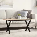 Produktbild: vidaXL Couchtisch X-Gestell 90x40x45cm Massivholz Kiefer und Gusseisen
