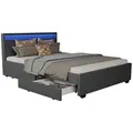 Produktbild: Juskys Polsterbett, Grau, Textil, 140x200 cm, Schlafzimmer, Betten, Polsterbetten
