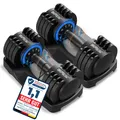 Produktbild: DH FitLife 2 bis 12 kg verstellbare Hanteln, Variable Gewichte 5 in 1, 2er set