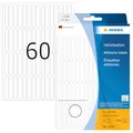 Produktbild: HERMA 2300 Vielzweck-Etiketten, 1920 Stück, 5 x 35 mm, 60 pro Bogen, selbstklebend, Haushaltsetiketten zum Beschriften, matt, blanko Papier Klebeetiketten Aufkleber, weiß