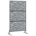Produktbild: vidaXL Sichtschutz Anthrazit 100 x 50 x 180 cm Stahl, Moderner Garten Sichtschutz, rechteckige Outdoor-Trennwand, stilvolle Terrassenlösung