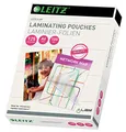 Produktbild: Leitz Heißlaminierfolien A6 125 mic, Hochwertige Laminierfolien im 100er Pack, mit abgerundeten Ecken, transparent, glänzend, ideal für Postkarten, 33806