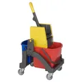 Produktbild: Vermop AQUVA Nasswischwagen Kunststoff 1x17 Ltr. & 1x6 Ltr. mit Vertikalpresse V