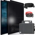 Produktbild: SUNNIVA® 1840W Balkonkraftwerk BIFAZIAL FULLBLACK komplett Steckdose TSUN 2000 Watt Wechselrichter, Solaranlage Komplettset, 4x 460W N-Type Glas-Glas Bifacial Solarmodule, 5m Kabel, 4x 2.5m Solarkabel