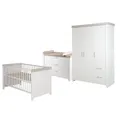 Produktbild: Roba Zimmerset Felicia Kombi-Bett 70x140cm Wickelkommode Schrank 3-türig NEU