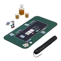 Produktbild: Relaxdays Pokermatte 120 x 60 cm, Texas Holdem, Pokertischauflage groß, rutschhemmend, Polyester, Pokerzubehör, grün