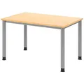 Produktbild: HAMMERBACHER HS12 höhenverstellbarer Schreibtisch ahorn rechteckig, 4-Fuß-Gestell silber 120,0 x 80,0 cm