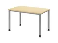Produktbild: Schreibtisch, HxT 685 - 810 x 800 mm, 4 Rundrohrbeine, Breite 1200 mm, alusilber / Ahorn kaiserkraft