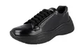 Produktbild: Prada Herren Schwarz gebürstetes Spazzolato Leder Sneaker 4E3457 42.5 EU/UK 8.5