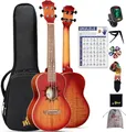 Produktbild: Winzz Tenor Ukulele für Erwachsene Anfänger, 26 Zoll Mahagoni-holz, Einsteiger Set, Einzigartige Geschenk (Carbon Saiten, Matte Sunburst)