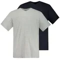 Produktbild: JP1880 T-Shirt T-Shirts Basic 2er-Pack V-Ausschnitt Halbarm (2-tlg) grau 7XL
