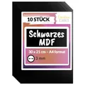 Produktbild: Creative Deco 10 x Schwarze A4 MDF Platten | 300 x 210 x 3 mm | Dünne Holz-platten | Perfekt für Laser, CNC Router, Modellierung, Durchbrochenes, Laubsäge