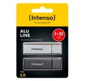 Produktbild: Intenso USB Stick 32GB Speicherstick Alu Line silber, anthrazit 2er Pack USB-Stick