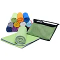 Produktbild: gipfelsport Mikrofaser Handtuch Set - für Sauna, Fitness, Sport I Strandtuch, Sporthandtuch I Grün XL: 180x80