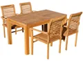 Produktbild: TEAK SET: Gartengarnitur Bigfuss Tisch 140x80 + 4 Alpen Sessel Serie JAV von AS-S