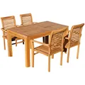 Produktbild: ASS Teak Set: Gartengarnitur Bigfuss Tisch 140x80 + 4 Alpen Sessel Serie JAV von