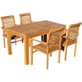 Produktbild: TEAK SET: Gartengarnitur Bigfuss Tisch 140x80 + 4 Alpen Sessel Serie JAV