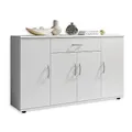 Produktbild: Stella Trading LILLY Sideboard in Weiß - Moderne Kommode mit Schublade und viel Stauraum für Wohnzimmer, Esszimmer und Flur - 118 x 70 x 30 cm (B/H/T)