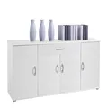 Produktbild: Kommode - weiß - 4 Türen - 118 cm Sideboard Anrichte Beistellschrank
