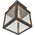 Produktbild: QAZQA - Modern Industrie I Vintage I Outdoor-Außen Deckenleuchte I Deckenlampe I Lampe I Leuchte schwarz 1-flammig - Rotterdam I Außenbeleuchtung... - Schwarz