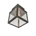 Produktbild: Qazqa - Modern Industrie I Vintage I Outdoor-Außen Deckenleuchte I Deckenlampe I Lampe I Leuchte schwarz 1-flammig - Rotterdam I Außenbeleuchtung - Edelstahl Quadratisch - LED geeignet E27