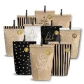 Produktbild: Papierdrachen Adventskalender 2025 zum Befüllen - Motiv Holy Night - 24 braune bedruckte Geschenktüten mit Zahlenaufklebern & Klammern - Weihnachten
