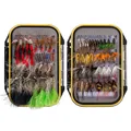 Produktbild: Fliegenfischen Fliegen Set Forellenbarschangeln mit Fliegenbox, 36/64/72/76/8...