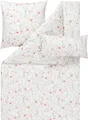 Produktbild: Estella Mako-Satin Bettwäsche Atelier Celeste 155x200 + 1 x Kissen 80 x 80 + 1 x Kissen 40 x 80 Floral pink