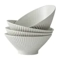 Produktbild: Jiwoo Ramen Schüssel Set 4-teilig Suppenteller Ø 20cm Tiefe Teller Set Hochwertige Bowl Schüssel mikrowellen spülmaschinengeeignet, Japanische Suppenschale für Ramen Suppe Salat Spaghetti
