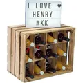 Produktbild: Kistenkolli Altes Land - Flaschenregal Henry 12er geflammt Weinkistenregal Weinkiste Holzkiste Weinregal
