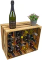 Produktbild: Kistenkolli Altes Land Flaschenregal Henry Geflammt Maße ca. 50x40x30cm Flaschenablage Weinregal Holz/Wine Rack stapelbar schmal (Geflammt)