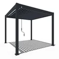 Produktbild: Pavillon Pergola 3x3m Terassenüberdachung freistehend mit Lamellendach verstellbar Gartenpavillon Hardtop wasserdicht stabil Winterfest Voll-Aluminium Grillpavillon wetterfest Weide Classic Anthrazit
