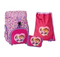 Produktbild: LEGO® Schulranzen Lego Friends Schulrucksack (Set, 3-tlg., inkl. Federmäppchen (gefüllt) und Turn-/Sportbeutel), Outbag Confetti, Violett Pink Punkte