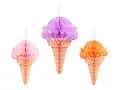 Produktbild: Seidenpapier-Eiscreme-Dekorationen - 3er-Set, lustige Party-Dekoration, Eiscreme-Themen-Geburtstag, Kinderparty-Dekorationen