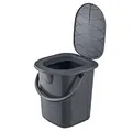Produktbild: BranQ - Home essential, zu 100 % aus recyceltem Material hergestellt, Ökologisch, Mobile Campingtoilette 22 Ltr mit max. Tragkraft bis 120kg, ECO Grau