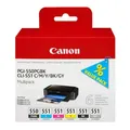 Produktbild: Canon 6496B005 Original Tinten Multipack PGI-550/CLI-551 (PGBK/C/M/Y/BK/GY)