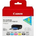 Produktbild: Canon PGI-550 CLI 551 / 6496B005 Tinten Sparset schwarz, cyan, magenta, gelb, gr