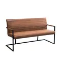 Produktbild: Riess Ambiente Hochwertige Freischwinger Bank LOFT 160cm Vintage braun mit Armlehne Bauhaus Stil Sitzbank