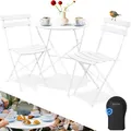 Produktbild: KESSER® Bistroset 3-teilig Bistrotisch mit 2 klappbaren Stühle Set Balkonset Balkonmöbel Klapp-Möbel Gartenset Sitzgarnitur Gartengarnitur Gartenmöbel Sitzgruppe Metall Bistro Gartentisch inkl. Abdeckung