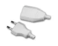 Produktbild: world-trading-net Schuko-Stecker Set Europa-Kupplung & Stecker, weiß, 250V/2,5A